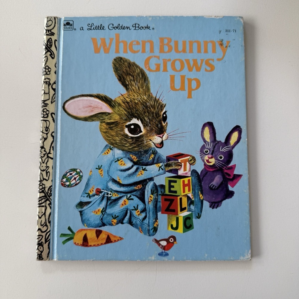 Vtg When Bunny Grows Up Illustrated Richard Scarry - A Little Golden Book - GOOD